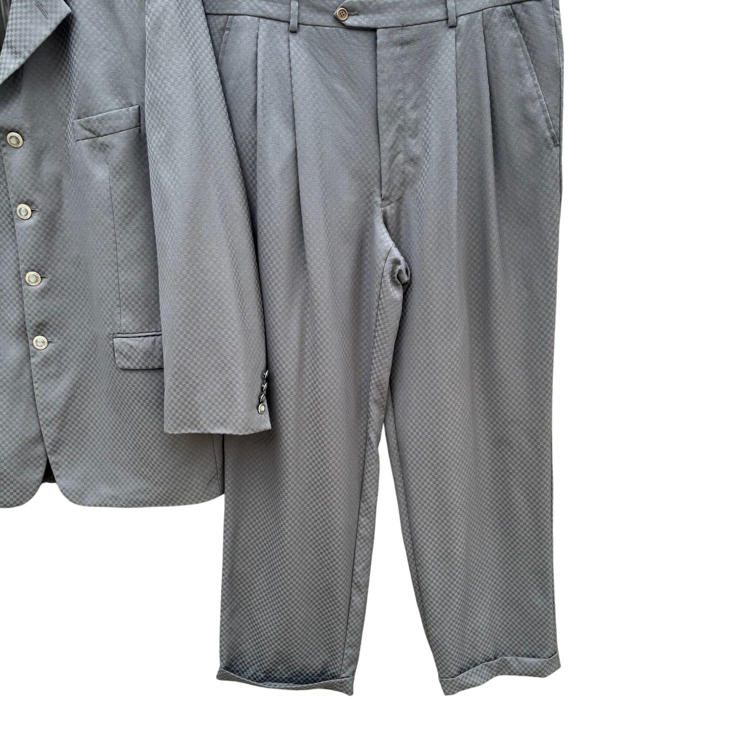 Vintage M2 Vintage Italian Super 100s Checkered Gray Tessilstrona Blazer Pants