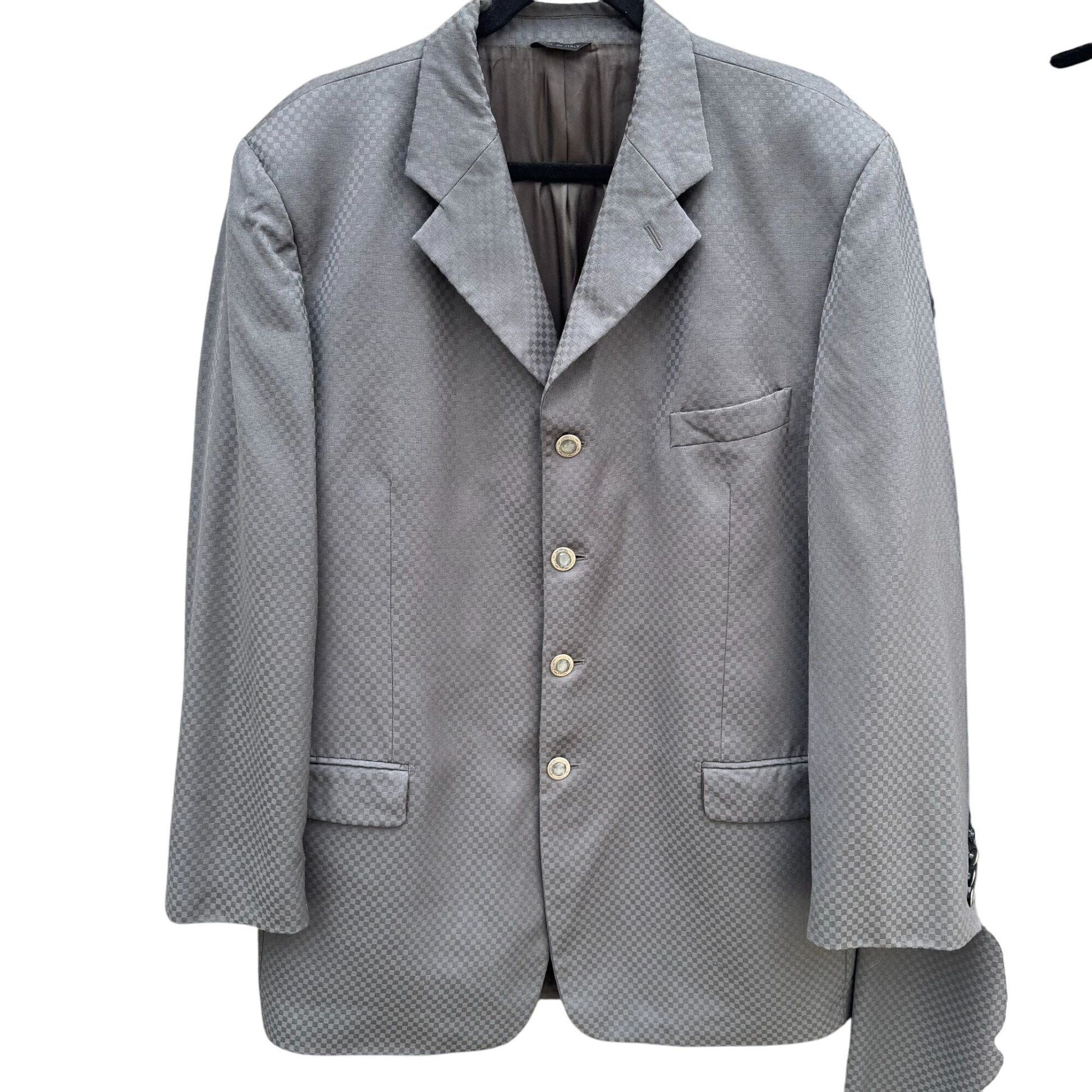 Vintage M2 Vintage Italian Super 100s Checkered Gray Tessilstrona Blazer Pants