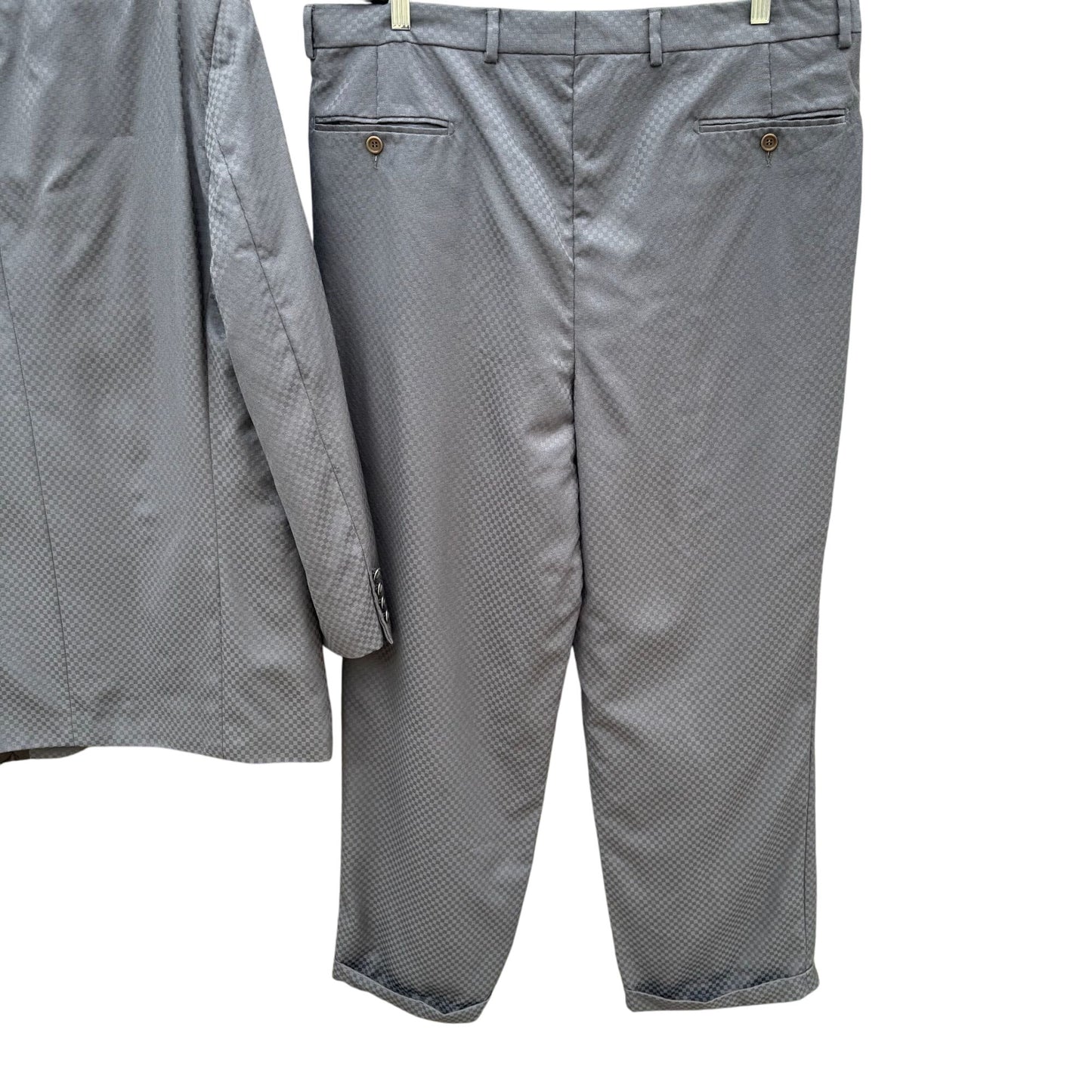 Vintage M2 Vintage Italian Super 100s Checkered Gray Tessilstrona Blazer Pants