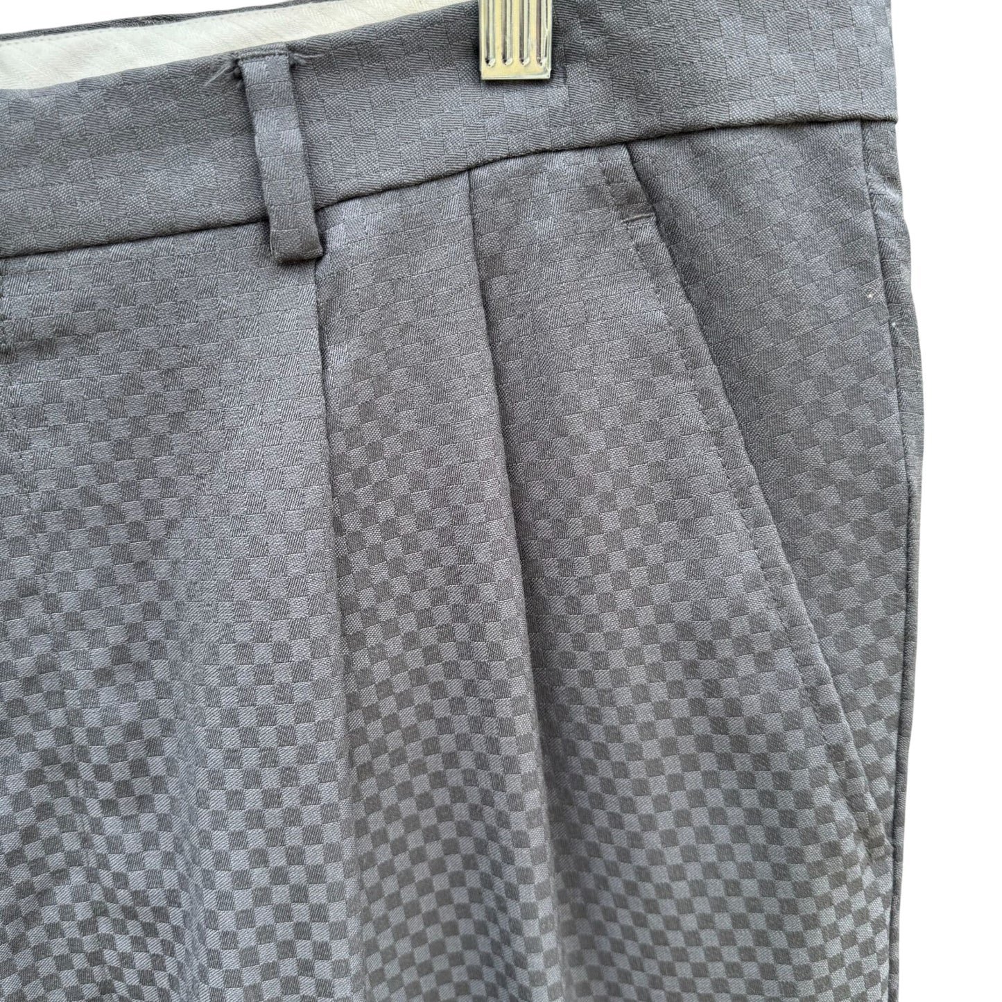 Vintage M2 Vintage Italian Super 100s Checkered Gray Tessilstrona Blazer Pants