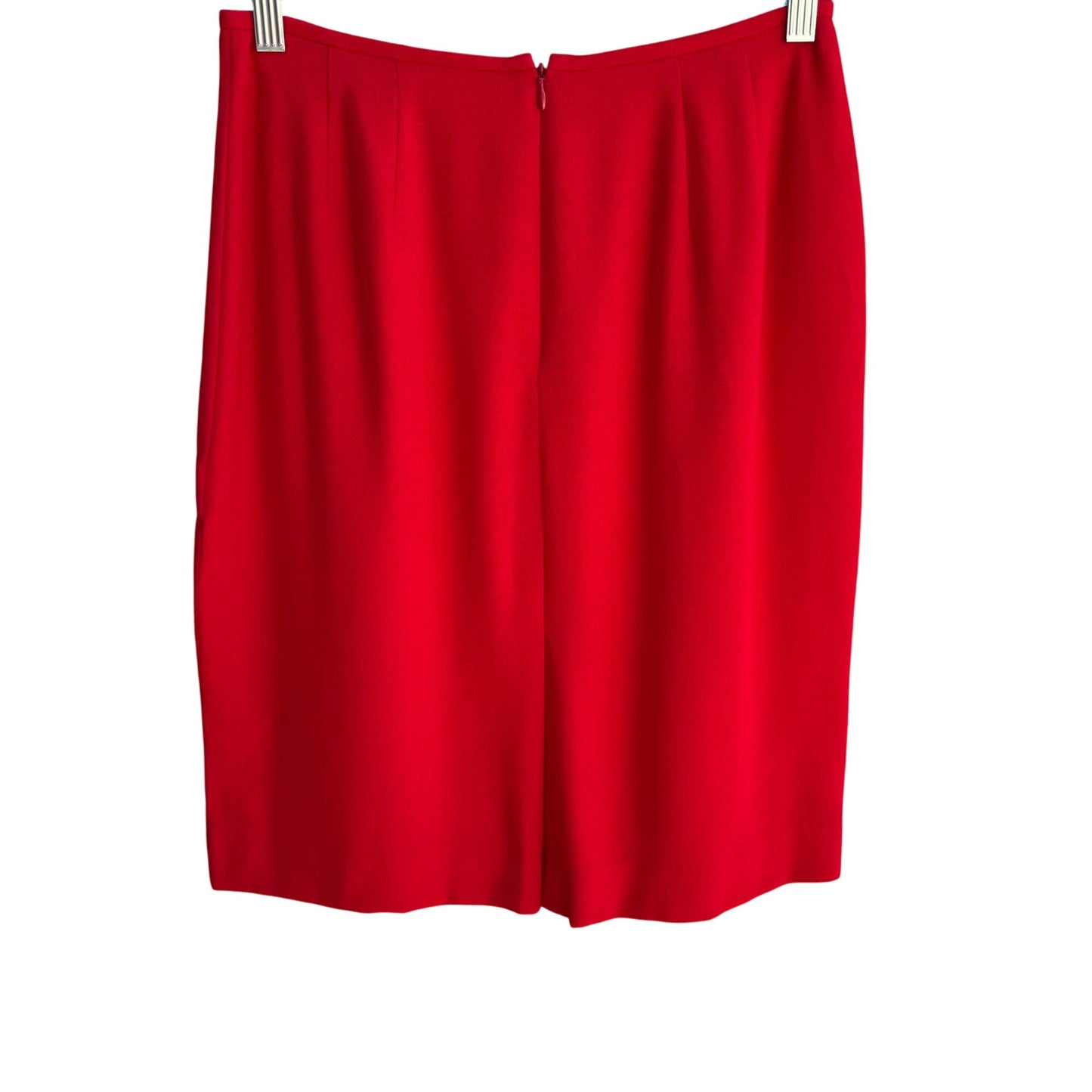 Sassco Vintage Womens Red Back Zipper Closure Dressy Lined Mini Pencil Skirt 10