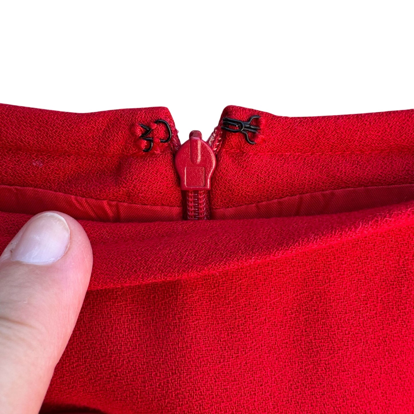 Sassco Vintage Womens Red Back Zipper Closure Dressy Lined Mini Pencil Skirt 10