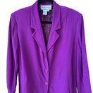 Switch Diane Gilman Vintage 90s Luxury 100% Silk Longline Blazer Jacket Royal Purple S 3 image