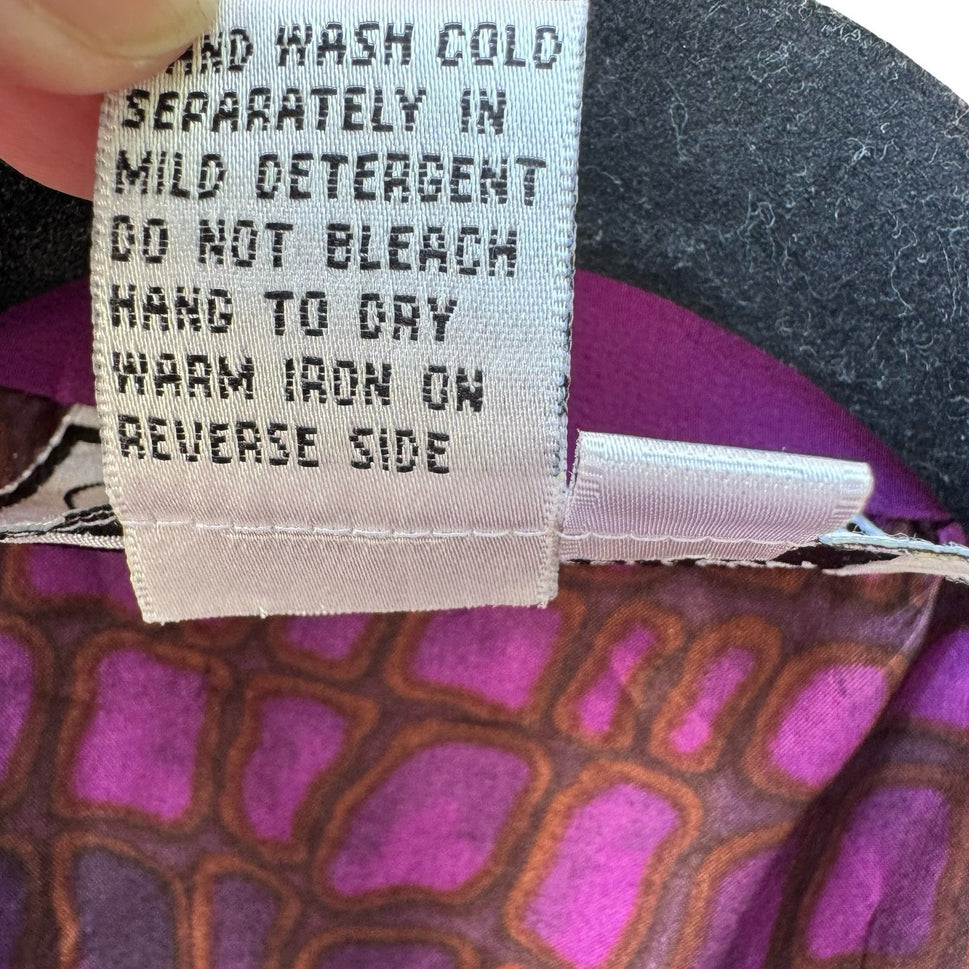Diane Gilman Vintage 90s Luxury 100% Silk Longline Blazer Jacket Royal Purple S