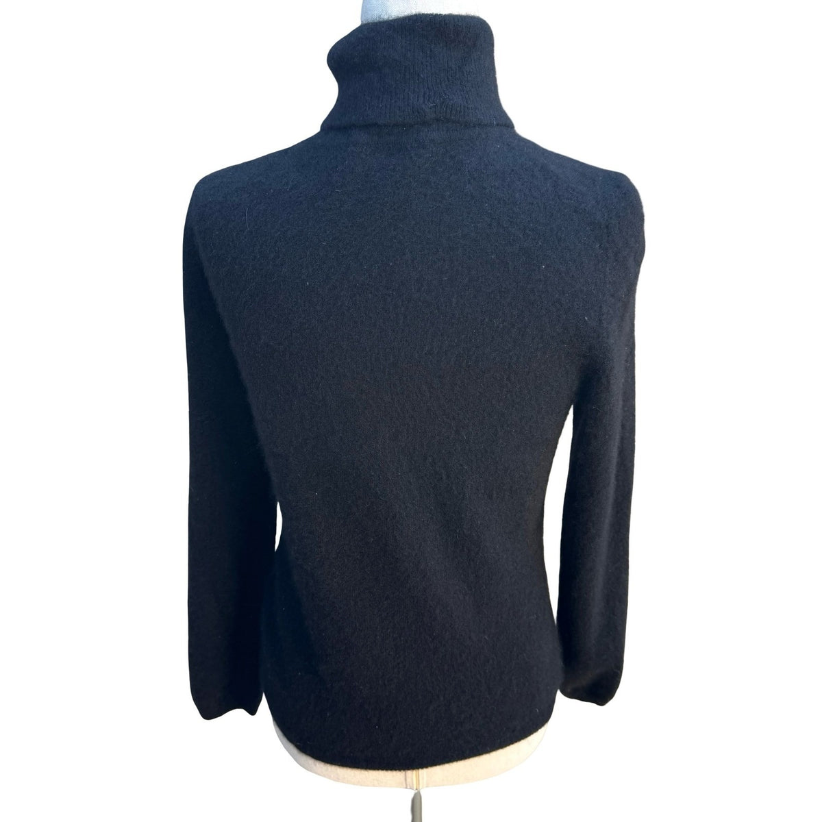 Charter Club 2-Ply Cashmere Quiet Luxury Minimalist Turtleneck Sweater Black M
