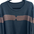 Switch Minimalist Geometric Chevron Textured Knit Crewneck Sweater Charcoal Mens L 3 image