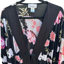 Switch Carolyn Strauss Y2K Art Deco Whimsigoth Floral Frog Closure Kimono Cardigan L 3 image