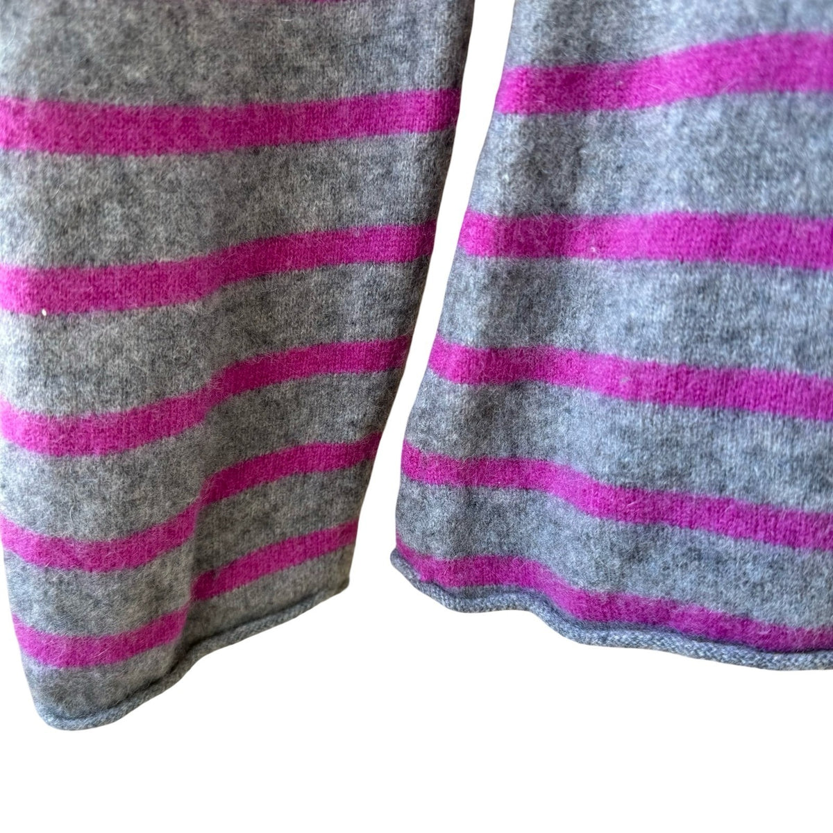 Garnet Hill Striped Cashmere Preppy Quiet Luxury Layering Pullover Sweater M
