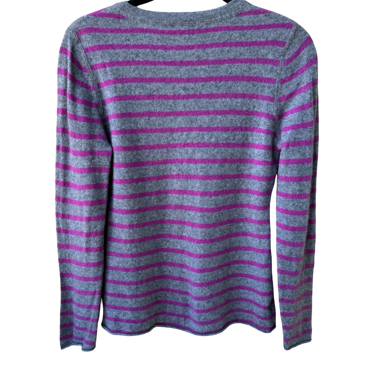 Garnet Hill Striped Cashmere Preppy Quiet Luxury Layering Pullover Sweater M