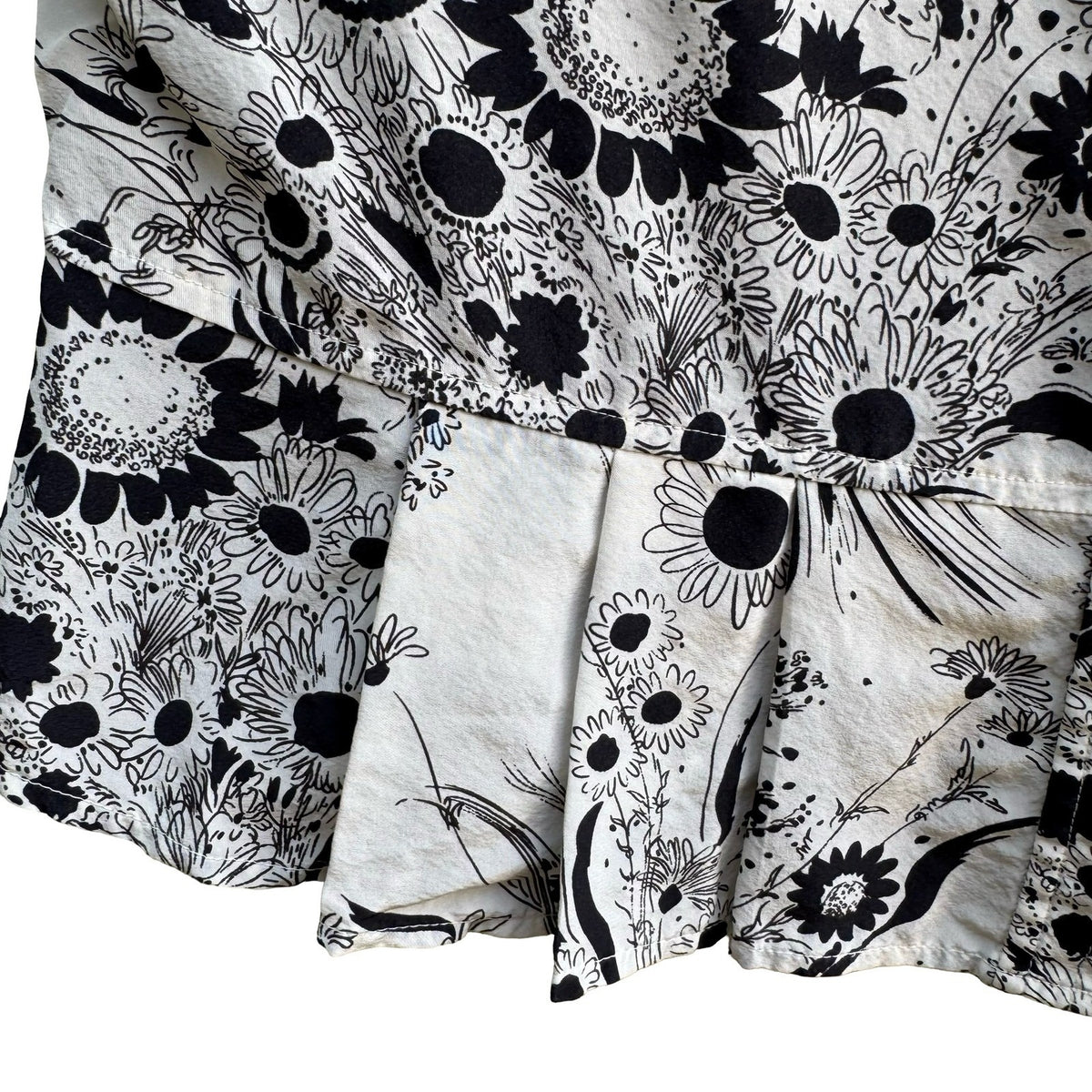 Liberte by Emanuel Cottagecore Coquette French Girl Floral Silk Peplum Blouse 8