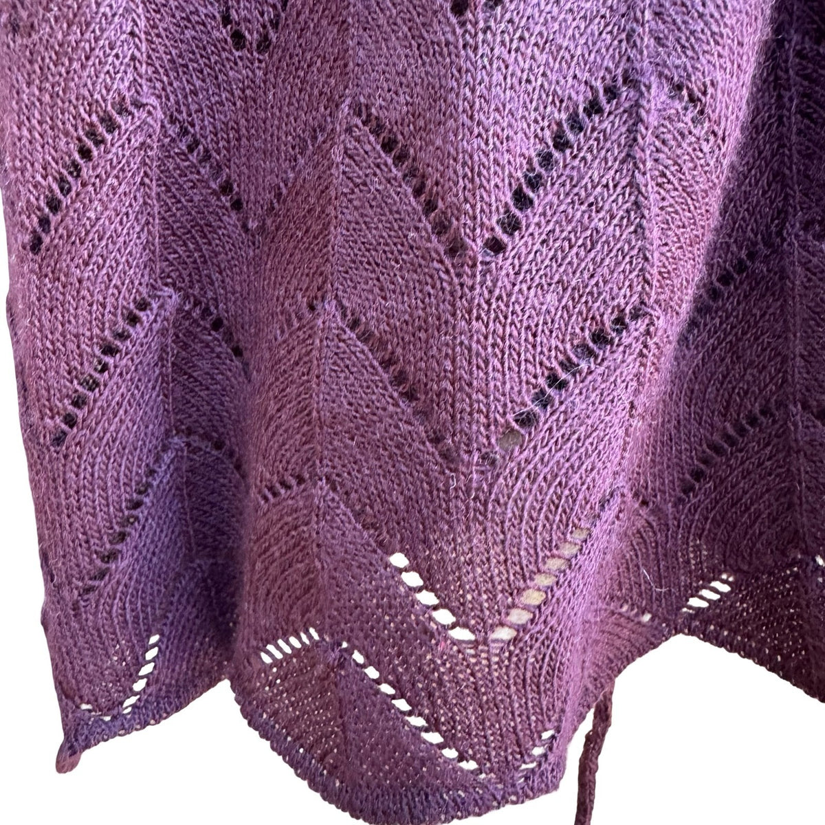 Poleci Y2K Coquette Balletcore Fairy Ribbed Pointelle Peplum Cardigan Burgundy XS