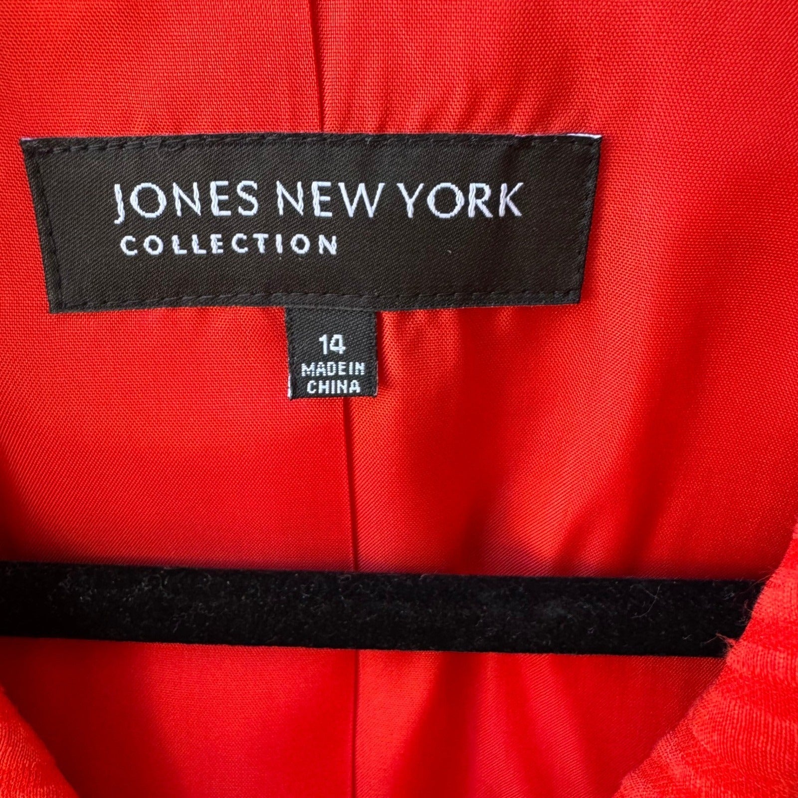 Jones New York Collection Linen Silk Luxury Blazer Jacket Tomato Red 14 NEW