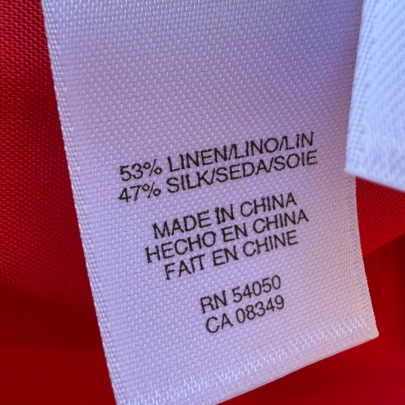 Jones New York Collection Linen Silk Luxury Blazer Jacket Tomato Red 14 NEW
