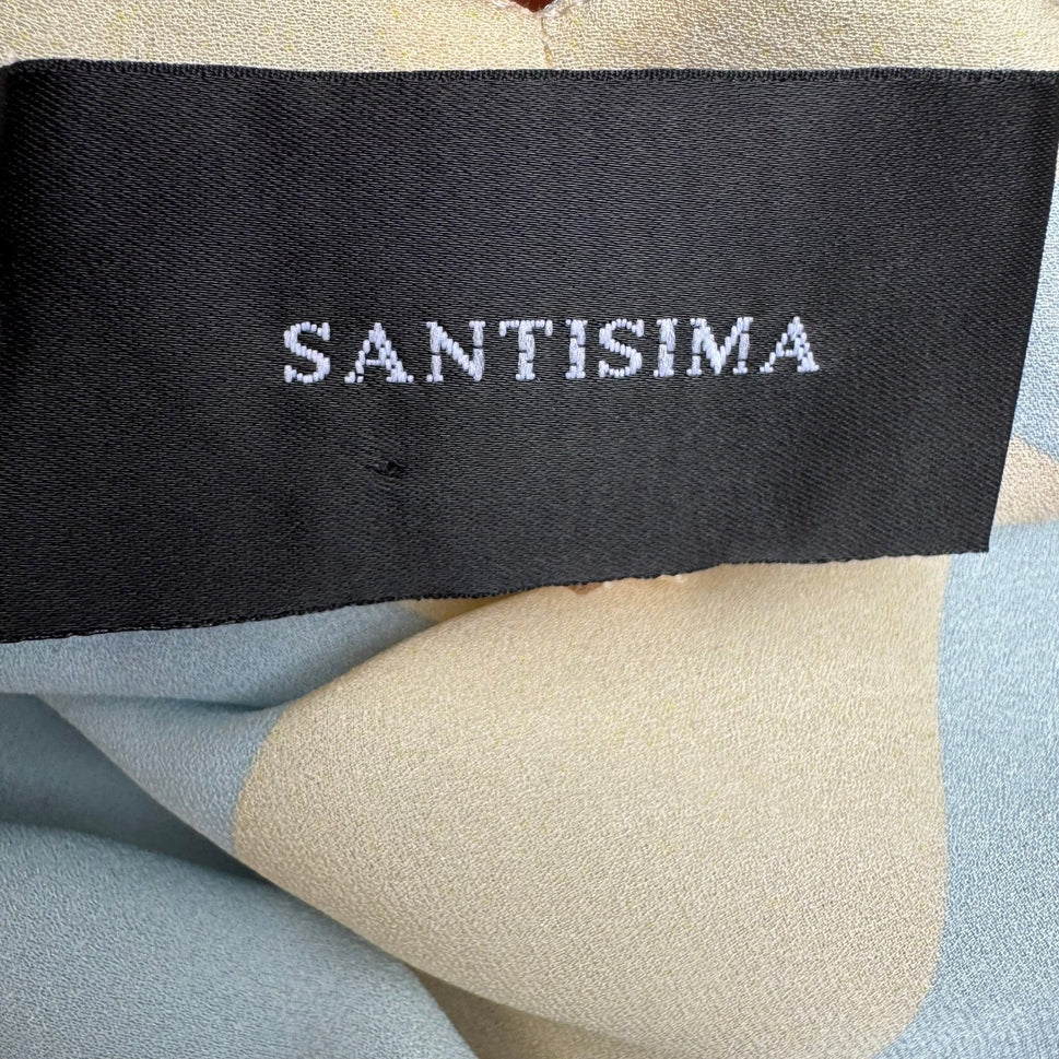 Santisima Silk Feminine Bias Cut Midi Dress Open Back Resortwear Wedding Guest S