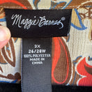 Switch Maggie Barnes Womens Beaded Paisley Boho Flowy Brown Semi Sheer Tunic Blouse 3X 3 image