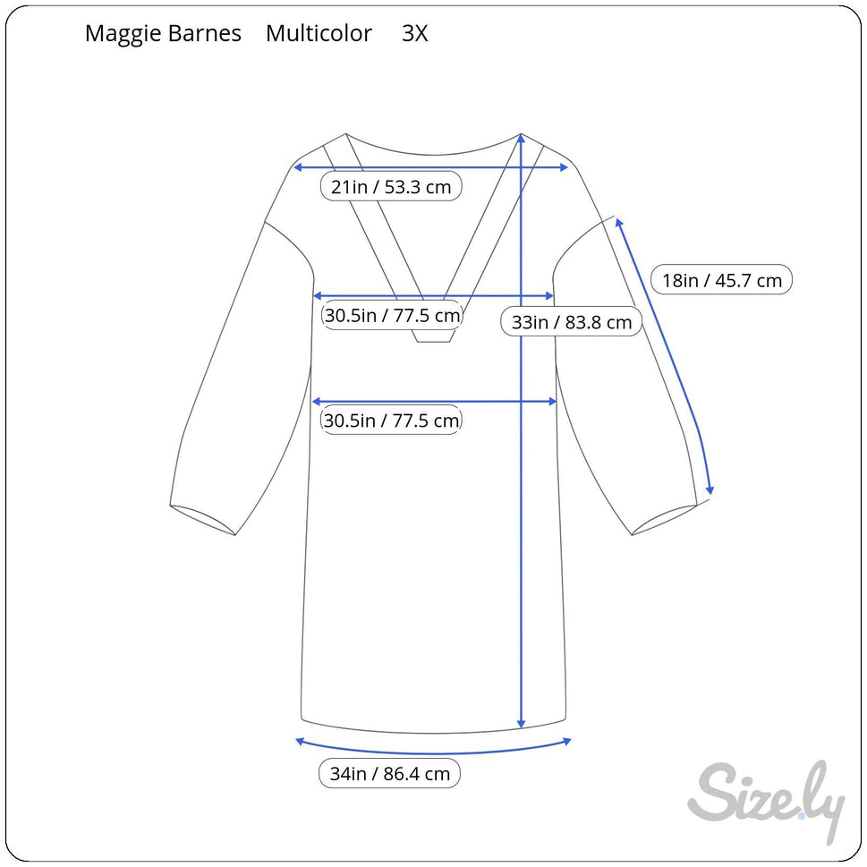 Maggie Barnes Womens Beaded Paisley Boho Flowy Brown Semi Sheer Tunic Blouse 3X