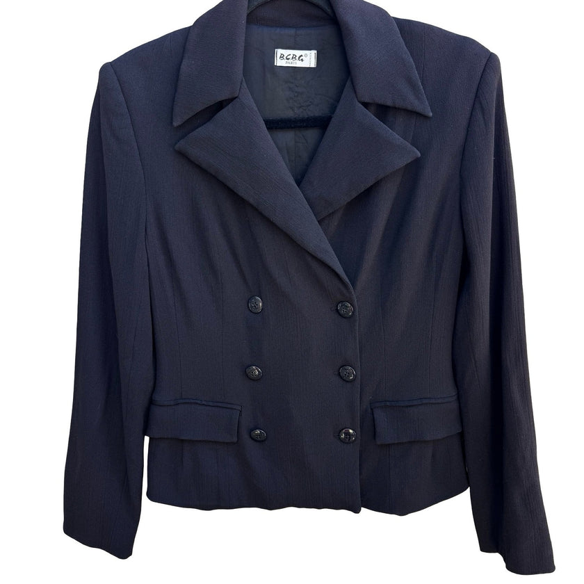 BCBG Paris Vintage 90s Y2K Minimalist Double Breasted Tailored Blazer Jacket