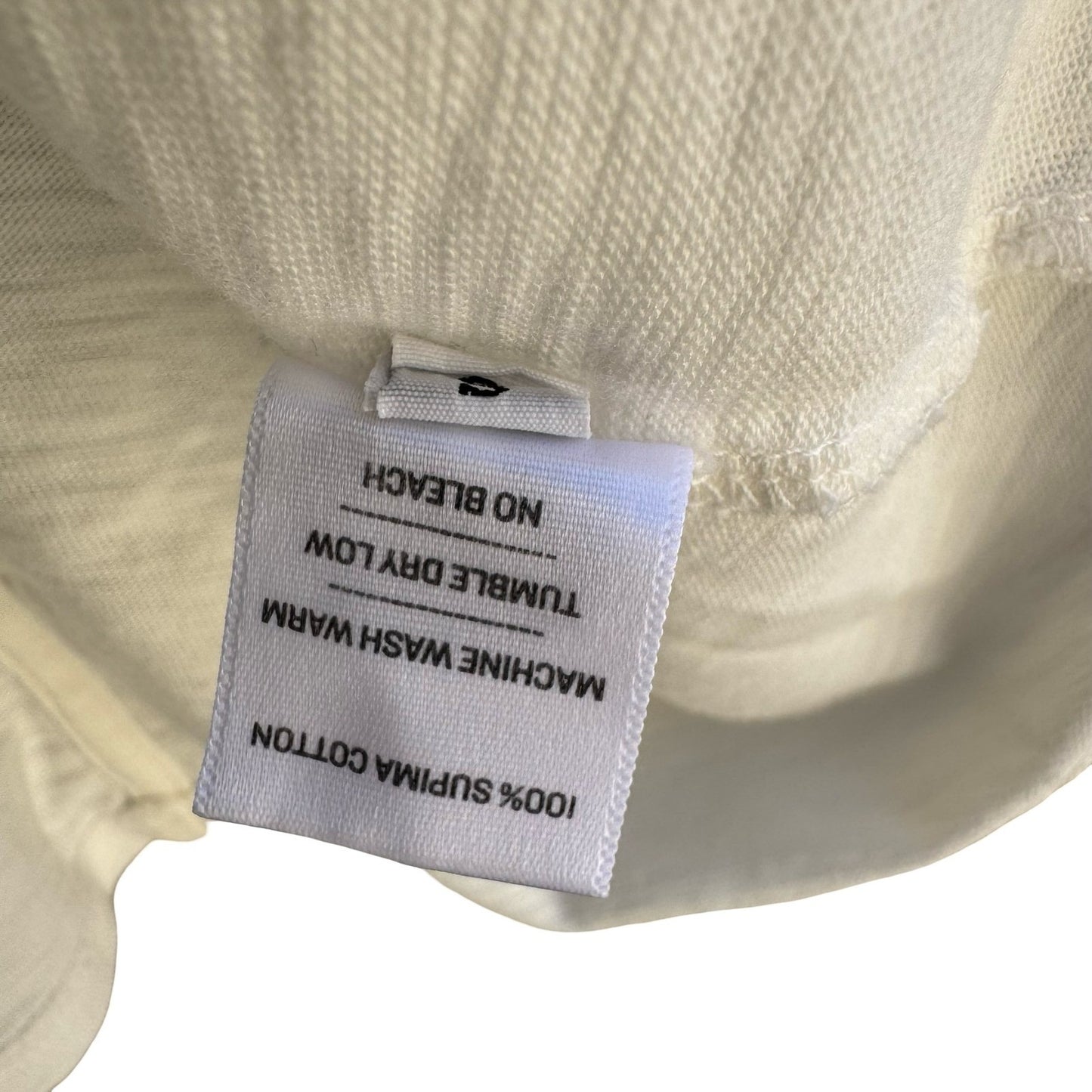 American Giant USA Supima Cotton Sustainable Slub Crew Neck Shirt White Womens S