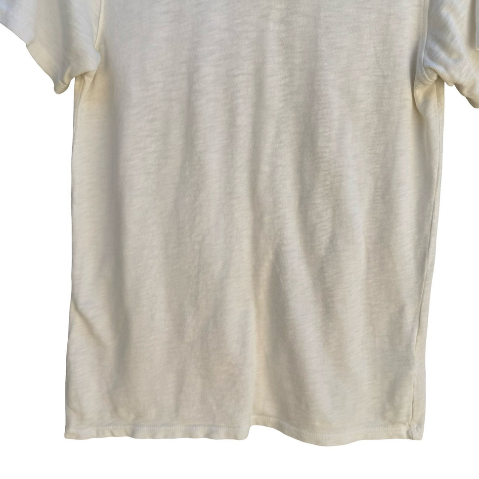 American Giant USA Supima Cotton Sustainable Slub Crew Neck Shirt White Womens S