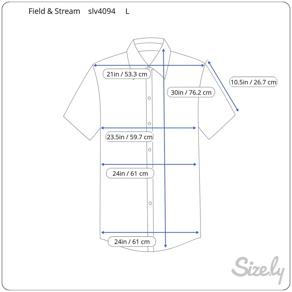 Field & Stream Mens L Short Sleeve Fishing Shirt Khaki Mesh Back Utility Vented