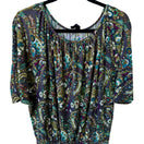 Switch Renee C Paisley Boho Hippie Retro 70s Style Peasant Dolman Sleeve Blouson Top S 3 image