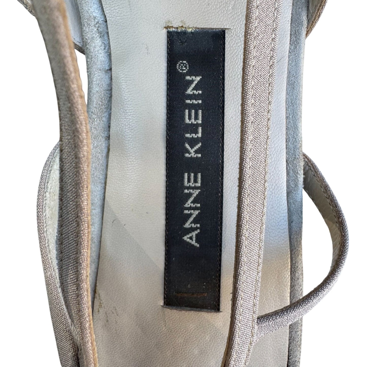 Anne Klein Womens Stone Suede Leather Slingback Round Toe Flats With Box 11B