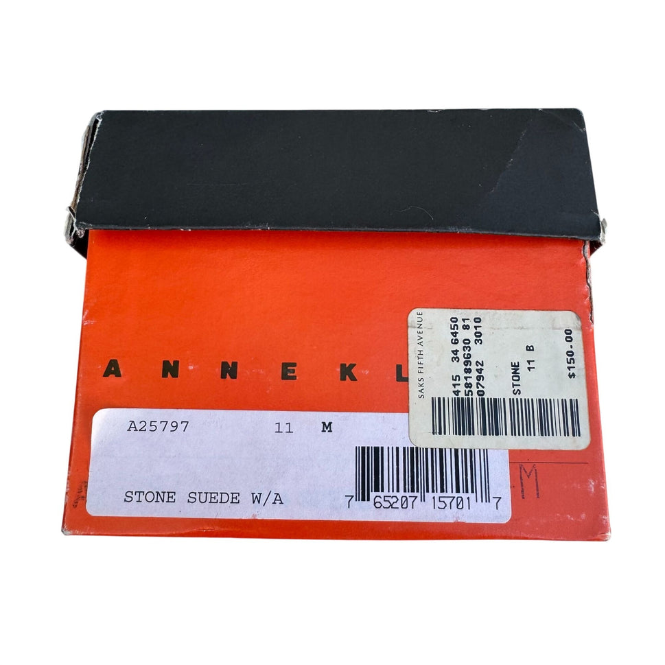 Anne Klein Womens Stone Suede Leather Slingback Round Toe Flats With Box 11B