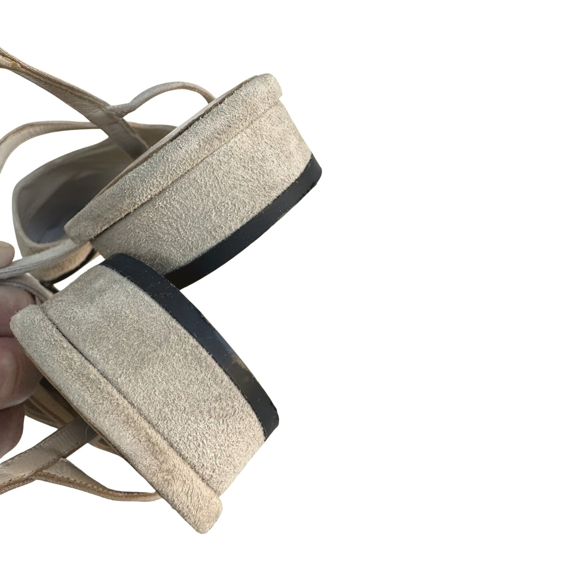 Anne Klein Womens Stone Suede Leather Slingback Round Toe Flats With Box 11B