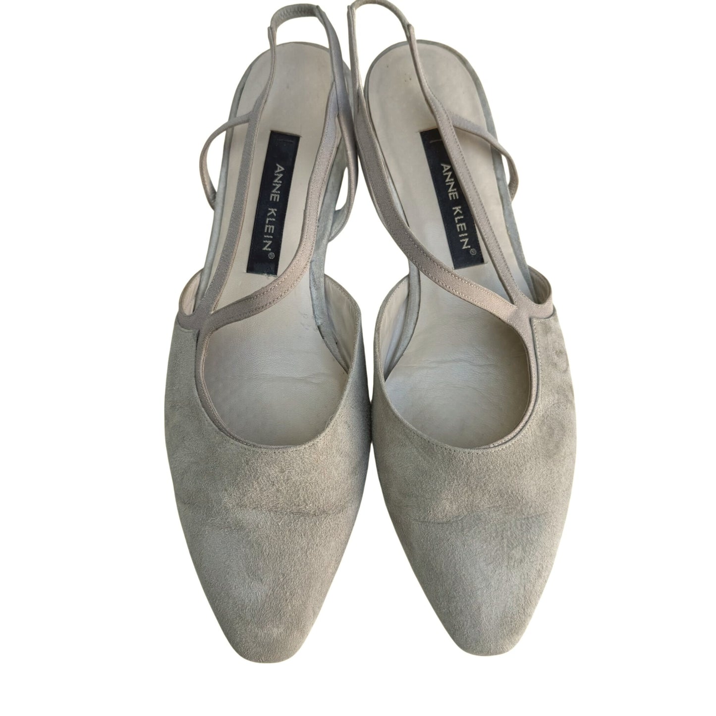 Anne Klein Womens Stone Suede Leather Slingback Round Toe Flats With Box 11B