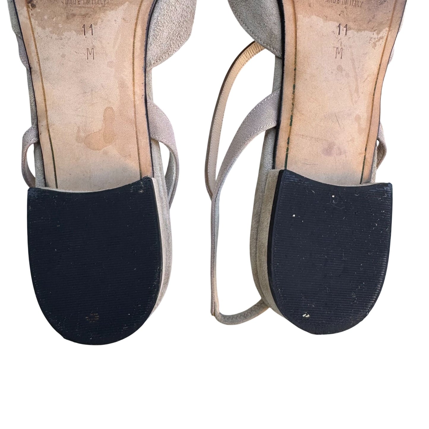 Anne Klein Womens Stone Suede Leather Slingback Round Toe Flats With Box 11B