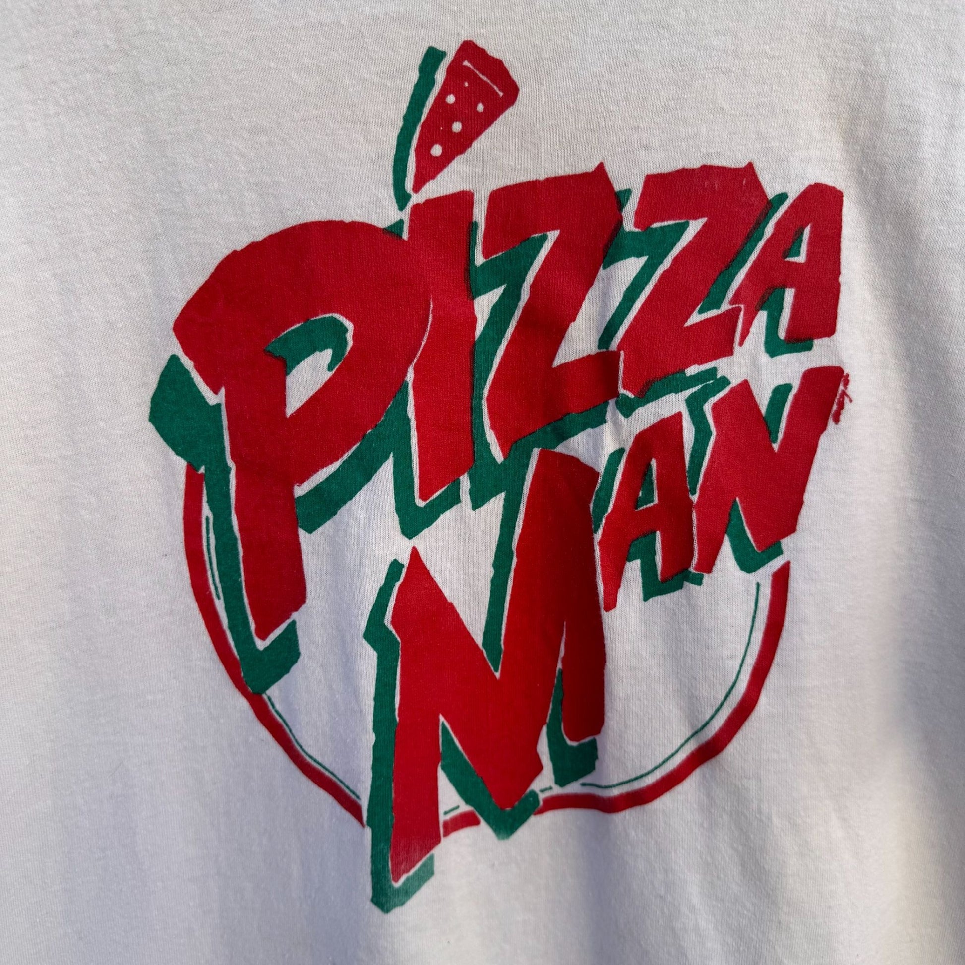 Pizza Man Vintage 80s Graphic Tee Retro The Eighties Are Over Humor Movie Shirt