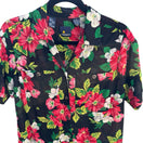 Switch Lizsport Vintage Womens S Short Sleeve Button Up Tropical Floral Shirt Black Red 3 image