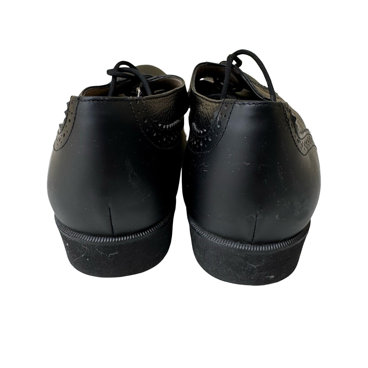 Salvatore Ferragamo Wingtip Brogue Oxford Italian Luxury Leather Black Womens 11