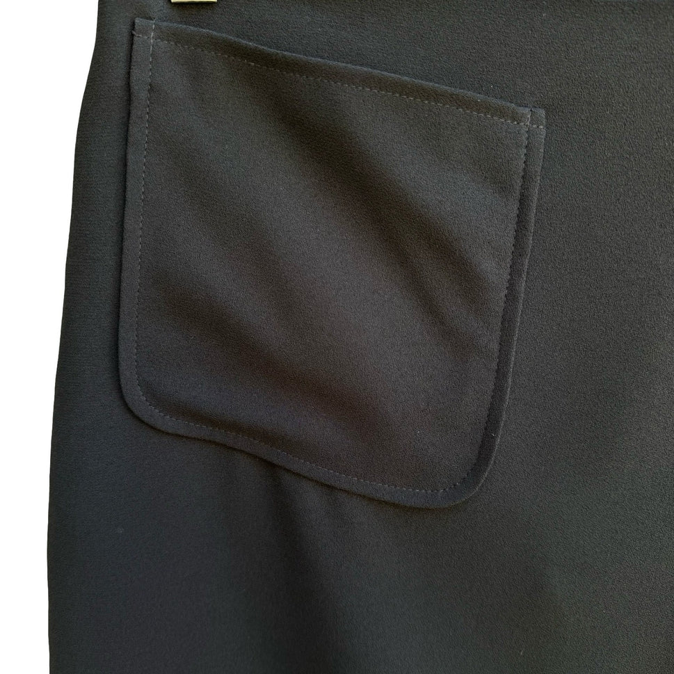 Item Vintage Y2K 90s Black Goth Micro Mini Skirt Patch Pockets Minimalist M