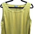Switch Go Silk Womens Chartreuse Green 100% Silk Sleeveless Scoop Neck Tank Top Large 3 image