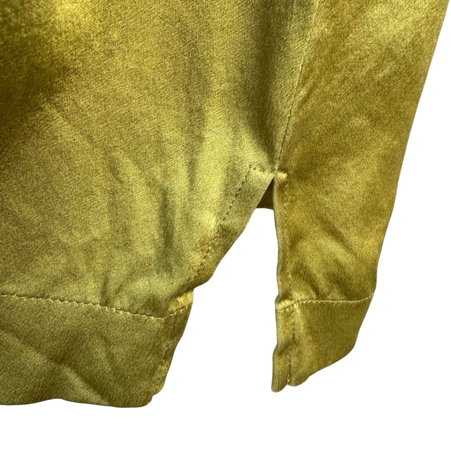 Go Silk Womens Chartreuse Green 100% Silk Sleeveless Scoop Neck Tank Top Large