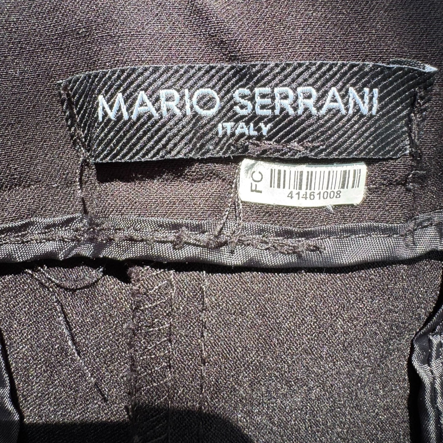 Mario Serrani Womens Stretch Flat Front Straight Leg Black Mid Rise Dress Pants L