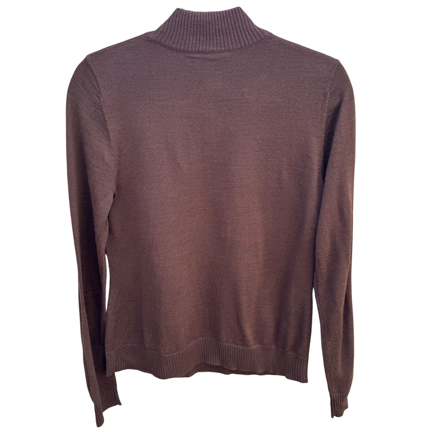 Randolph Duke The Look Brown Ribbed Turtleneck Knit Sweater Wool Blend Lagenlook