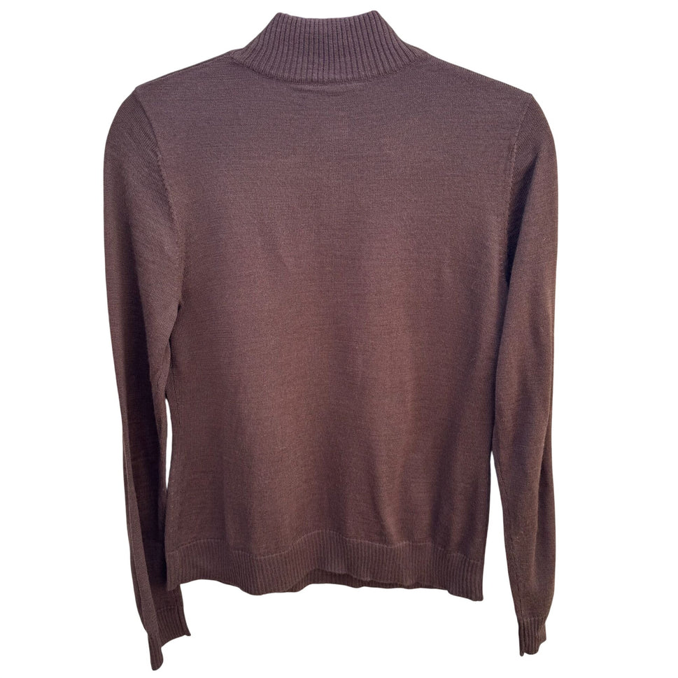 Randolph Duke The Look Brown Ribbed Turtleneck Knit Sweater Wool Blend Lagenlook