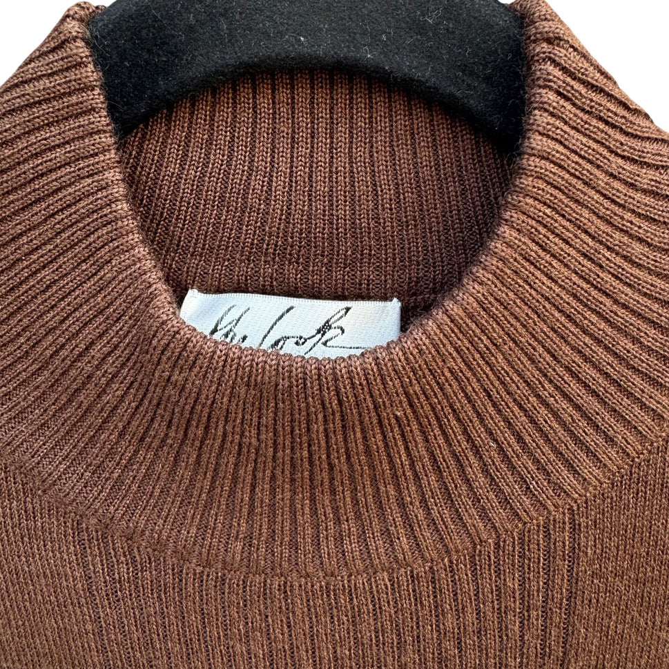 Randolph Duke The Look Brown Ribbed Turtleneck Knit Sweater Wool Blend Lagenlook