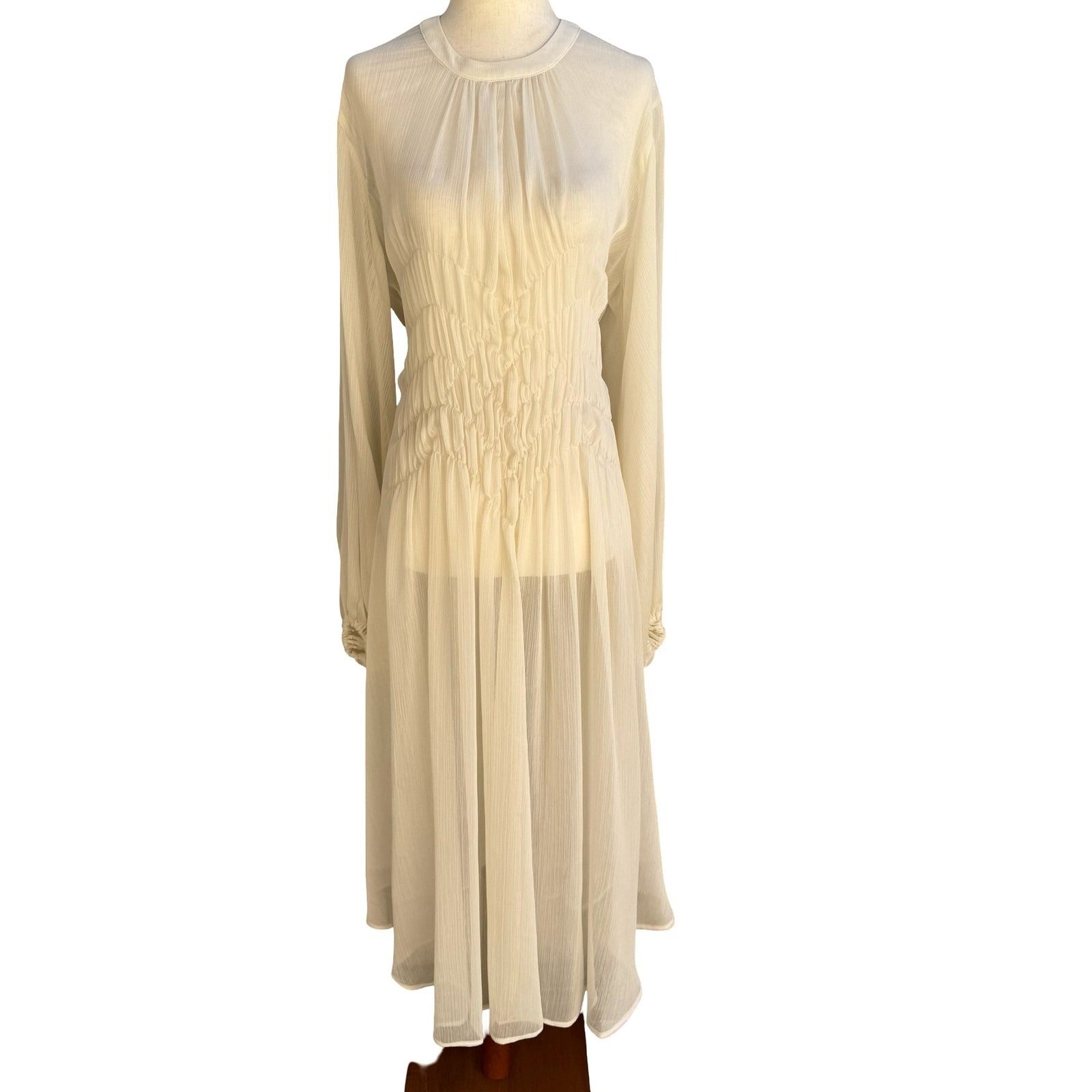 ASOS Edition Ethereal Flowy Boho Plisse Smocked Waist Maxi Dress Romantic 4