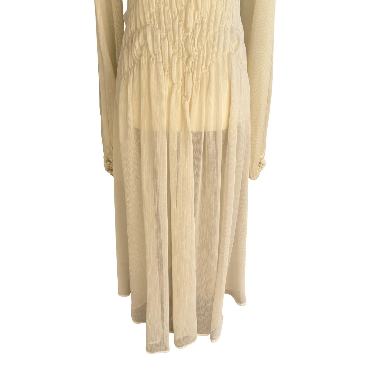 ASOS Edition Ethereal Flowy Boho Plisse Smocked Waist Maxi Dress Romantic 4