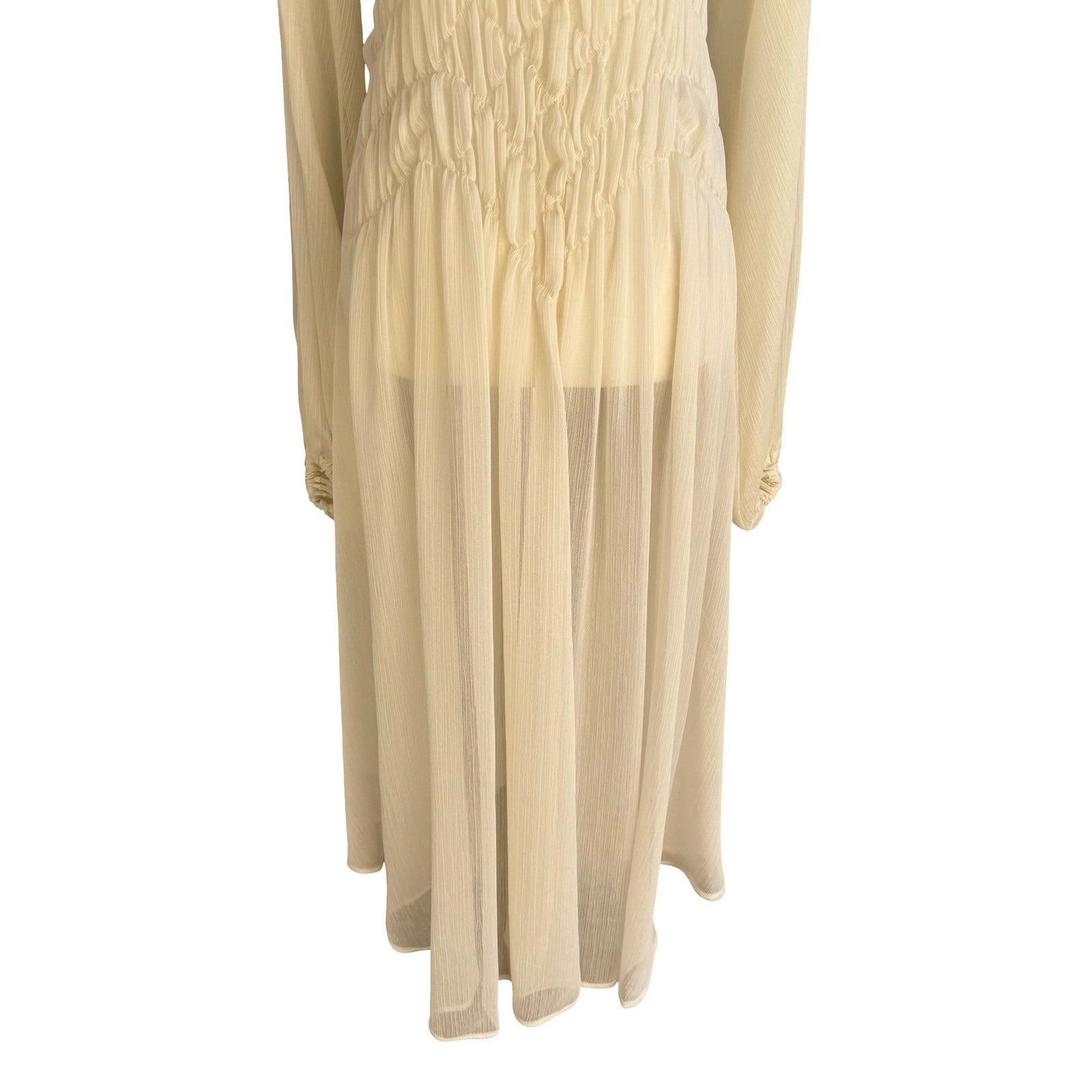 ASOS Edition Ethereal Flowy Boho Plisse Smocked Waist Maxi Dress Romantic 4