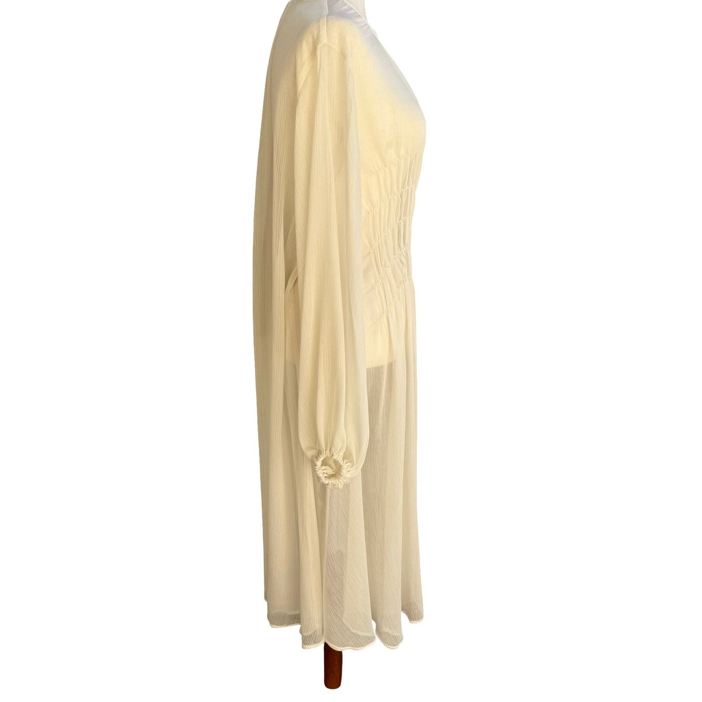 ASOS Edition Ethereal Flowy Boho Plisse Smocked Waist Maxi Dress Romantic 4