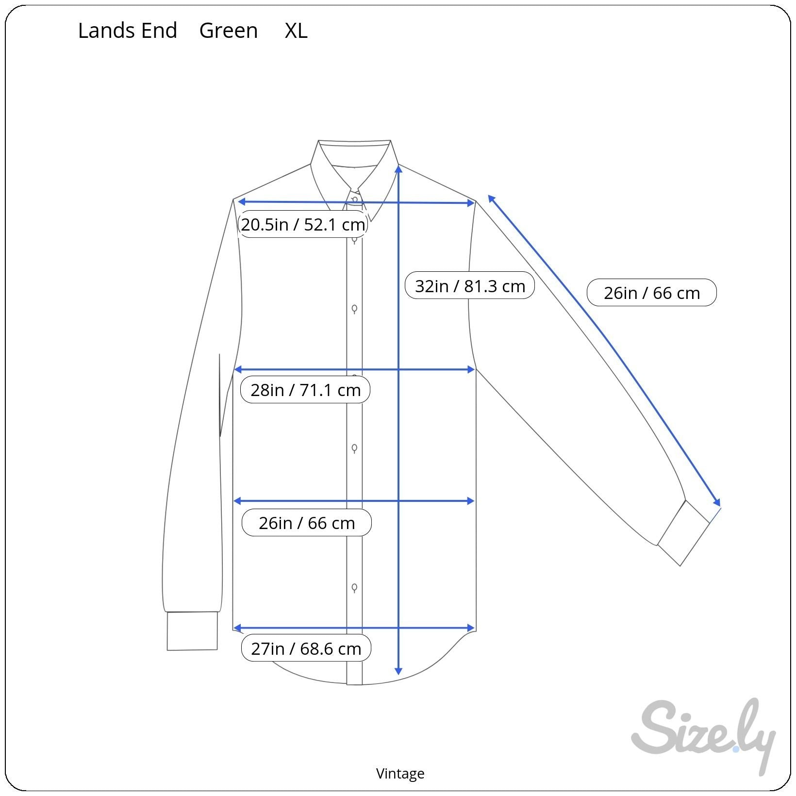 Lands End Vintage 90s Mens Green Long Sleeve Button-Down Dress Shirt XL 17-17.5