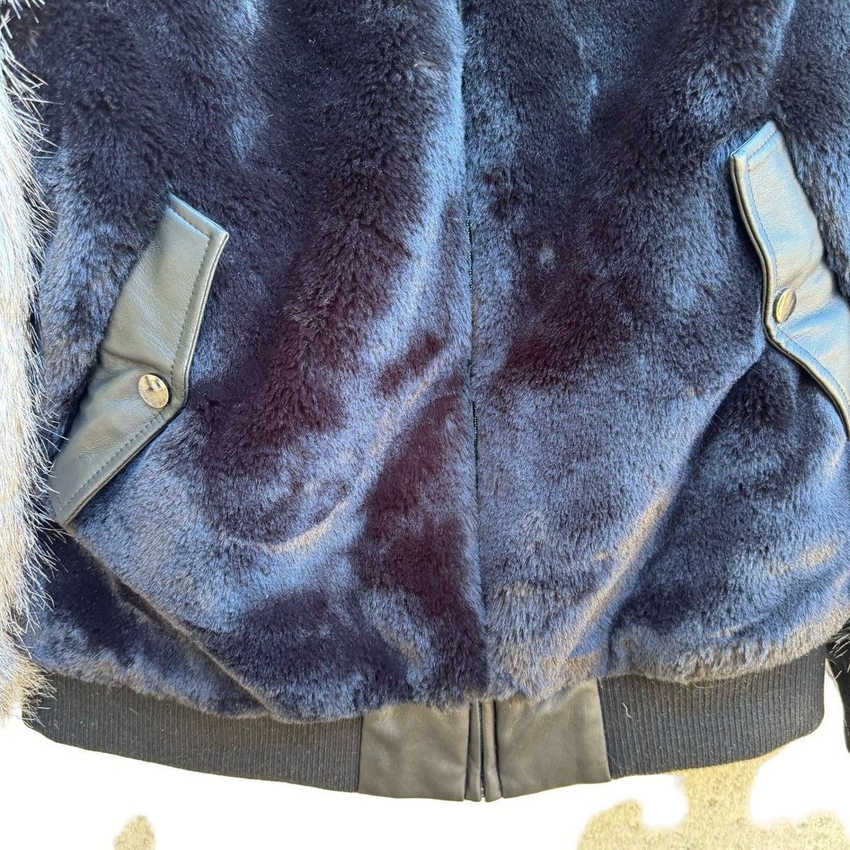 Adrienne Landau Vintage 90s Y2K Streetwear Glam Edgy Faux Fur Bomber Jacket S