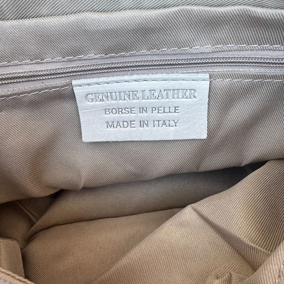 Genuine Italian Leather Croc Embossed Blue Luxury Bag Adjustable Removable Strap