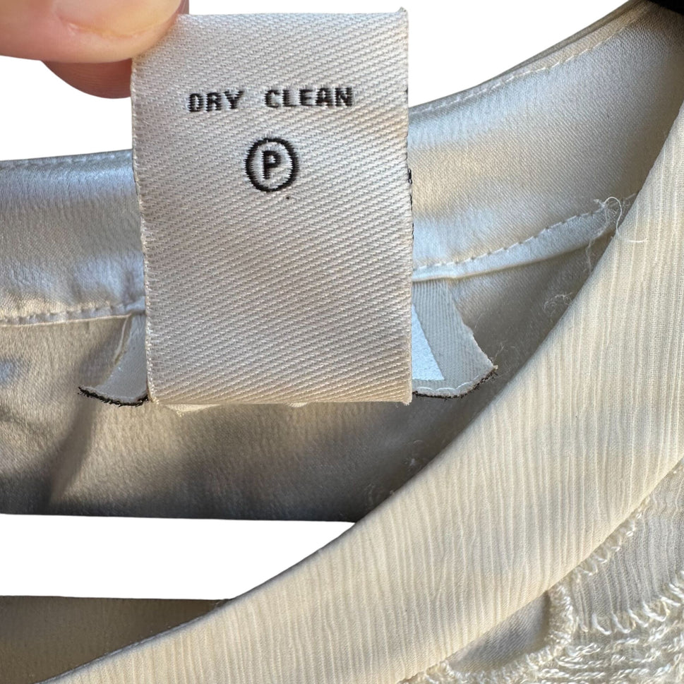 Eci New York Womens Boho Silk Ivory Floral Lace Sheer Short Sleeve Dress 12