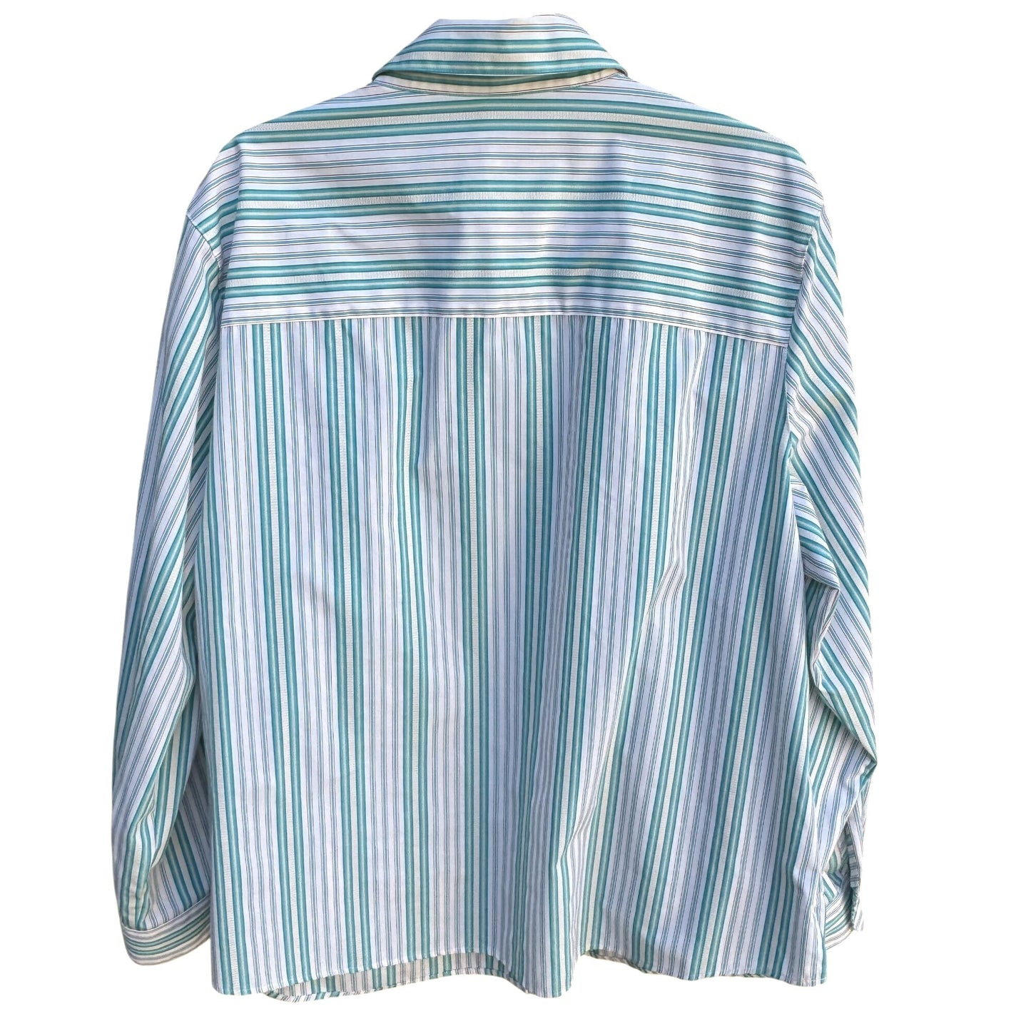 Foxcroft Womens Preppy Wrinkle Free Shaped Fit Striped Long Sleeve Dress Shirt