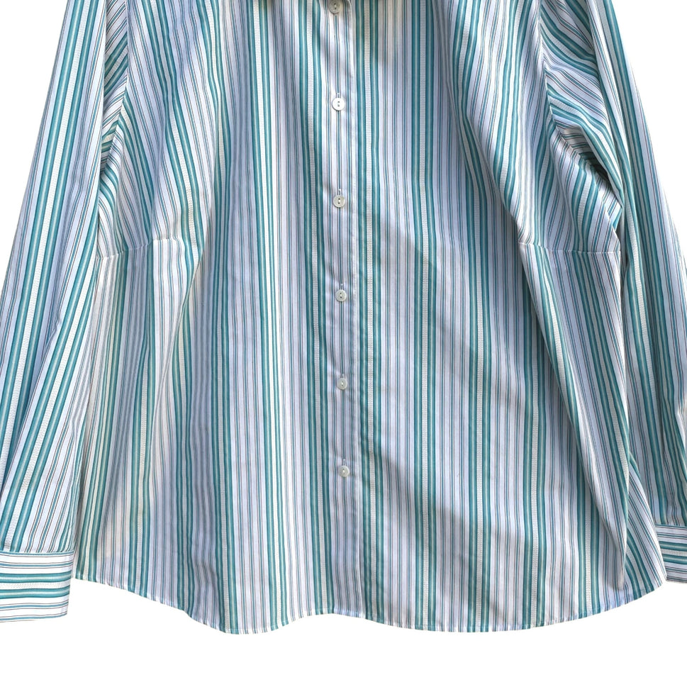 Foxcroft Womens Preppy Wrinkle Free Shaped Fit Striped Long Sleeve Dress Shirt